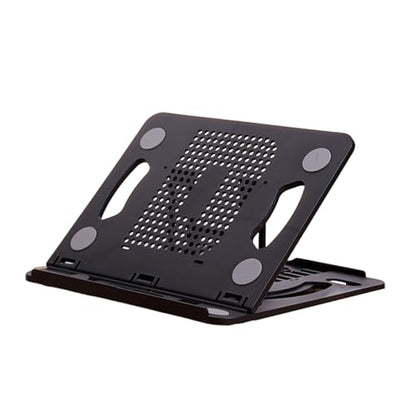 360 Degree Rotation Portable Desktop Bracket Foldable Laptop Tablets Holder for Ergonomic Adjustable Stand Portable Stand - color: Black