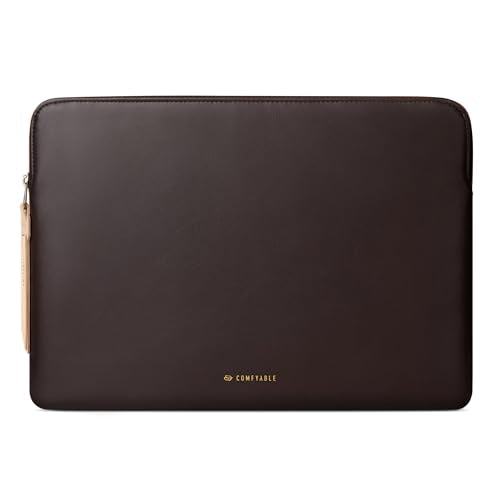 Comfyable Slim Laptop Sleeve Compatible with 13 Inch MacBook Air 13 in M5 M4 M3 M2, 13" MacBook Pro/Neo, PU Leather Bag Water-Resistant Cover Case, Chocolate - color: Chocolate, size: For 13" Mac Pro & Air & Neo