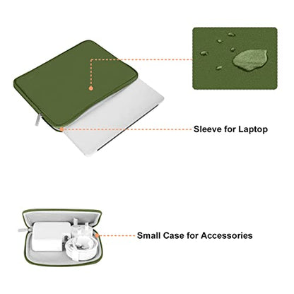 MOSISO Laptop Case 13.3 inch, 13-13.3 inch Laptop Sleeve with Small Case | Compatible with MacBook Air/Pro 13/Pro 14 M5 M4 M3 M2 M1, HP Dell ASUS Lenovo, Neoprene Computer Sleeve Bag, Army Green - color: Army Green, size: 13.3 inch