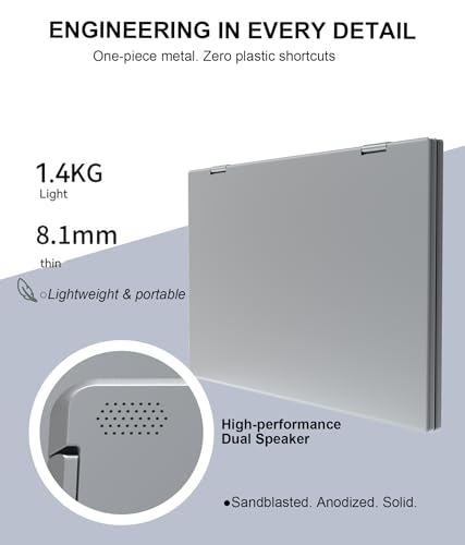 LB D16 Portable Dual Monitor 15.6 Inch 1080P FHD IPS Stacked Double Screen USB-C Mini HDMI Dual Display with Gravity Sensor HDR for Coding Stock Trading Office - size: D16 (Dual 15.6")