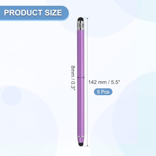 PATIKIL 5 Pcs Stylus Pens for Touch Screen, 2 in 1 High Sensitivity Universal Pen Capacitive Stylus for Phone Tablets Laptop Touch Screen Devices, Purple - color: Purple