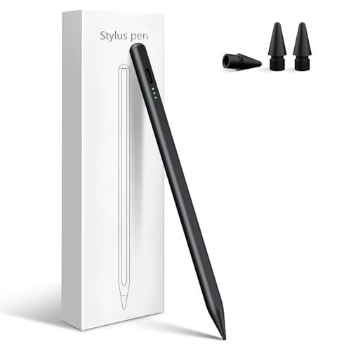 Stylus Pen for iPad 2026-2018 with 13mins Fast Charge,Tilt Sensitivity Palm Rejection Pencil for 11th (A16)/10/9/8/7/6 Gen, iPad Pro 11"/12.9"/M4/M5, iPad Air 3/4/5/M2/M3/M4, Mini 7/6/5 - color: black
