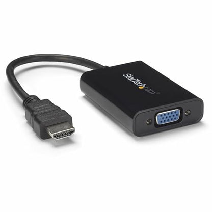 StarTech.com HDMI to VGA Adapter – 1920x1080 – HDMI Converter with Audio Output – VGA to HDMI Monitor Adapter (HD2VGAA2),Black | HDMI to VGA converter, 1080p, 2-channel analog audio output, No software required, Compact lightweight - size: HDMI to VGA - C