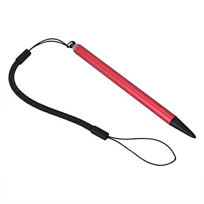 Universal Touch Pen, Black/Silver/Red Resistive POS PDA Navigator Tablet Screen Touch Painting Pen with Hanging Spring Rope(Red) - color: Red