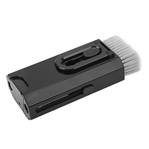 Cuifati 8 in 1 Detachable Keyboard Cleaning Brush with Hook and Loop, Versatile for Phone Laptop Tablet Headset Deep Crevice Cleaning, Builtin Key Puller (Black) - color: Black