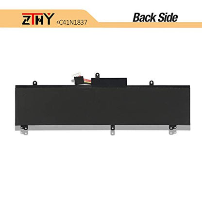 76Wh C41N1837 Laptop Battery Replacement for Asus Rog Zephyrus GA502 GU502 | GX502 GU532 GX532 GA501I GA502IU GA502GU GA502IV GA532DU GU502DU GU502GU GU502GV GU502LW GU532LV GU532GU GX502GW 15.4V - size: 11.34*3.86*0.39 inch C41N1837