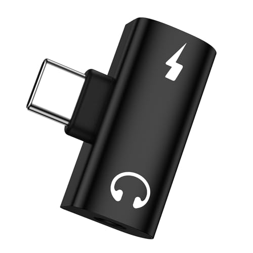 USB C Samsung Headphone and Charger Adapter, Type C to 3.5mm Audio Adapter | 2in1 USBC to Aux Jack Adapter with 60W Fast Charging Dongle for Galaxy A17/A16/A15/A36/S26/S25 Ultra iPhone 17/16/15 Pro Max - color: black