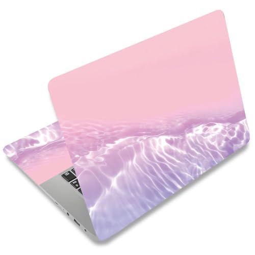 SUPERDANT Laptop Skin Sticker Pink Beach Laptop Decals Personalized Universal Notebook Computer Wrap Vinyl Skin Stickers Cover Art Decal Removable 12-15.6 Inch Waterproof Scratch-Resistant Gifts - style: Pink Beach