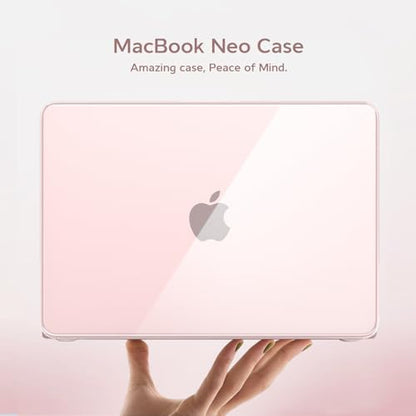 B BELK for MacBook Neo Case 13 inch 2026 Release Model A3404, Crystal Blush | Scratch Resistant Protective Hard Shell for Mac Neo Case with Keyboard Cover & Screen Protector, Lightweight, Easy Snap-On - color: Crystal Blush
