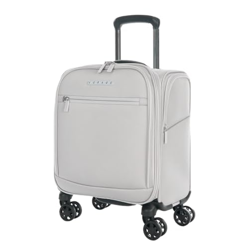 Verage Underseat Carry On Luggage with Wheels,14-Inch,Cloud Gray | Personal Item Bag,Airline Approved, Laptop Compartment, USB Charging Port - color: Cloud Gray, size: 14-Inch Compact Underseat