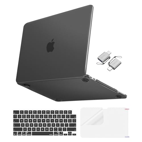 MOSISO Matte Finish Case Compatible with MacBook Neo 13 inch 2026 Release Model A3404, 4 in 1 Kit Ultra-Thin Exact-Fit Scratches & Fingerprints Resistant Protective Hard Shell Case Cover, Black Clear - color: Black Clear