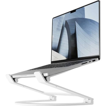 Twelve South Curve Flex | Ergonomic Height & Angle Adjustable Aluminum Laptop/MacBook Stand/Riser, fits 10"-17" - color: White