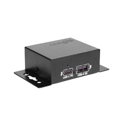 Coolgear Chargeit! Mini 75W Dual Port USB-A and USB-C PD Charger - QC 4.0 with PPS, Industrial Metal Chassis, Simultaneous Dual Port USB Fast Charging for Offices, Labs, and Vehicles (9~24V DC) - style: 75.0 Watts