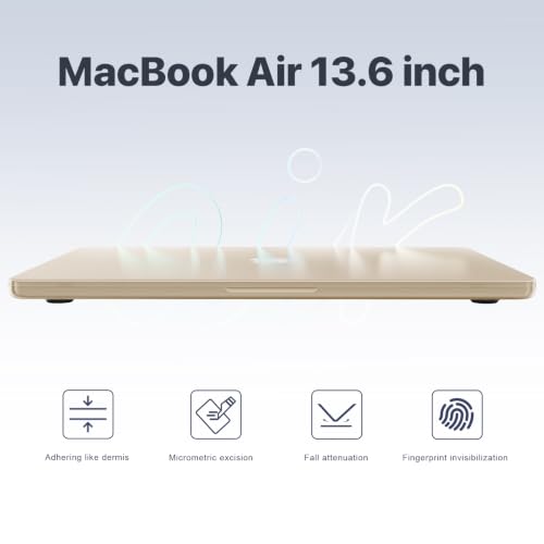 Macaset for MacBook Air 13 inch Case | M5 M4 M3 M2 | 2026–2022 | Precision Fit | Original-Color Match | Durable Hard Shell | Micro-Clip Closure | Scratch & Fingerprint Resistant - color: Frosted Starlight
