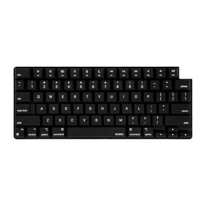 MOSISO Silicone Raised Keyboard Cover for Long Nails, Keyboard Cover with Cleaning Brush, Compatible with MacBook Air 15 M3 A3114 M2 A2941/Air 13.6/Pro 14/16 M4 M3 M2 M1, Black