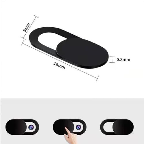 [8 Pack] Slide Webcam Cover Ultra Slim Web Camera Cover fits Laptop, Desktop, Computer, Smartphone,Protect Your Privacy and Security,Strong Adhensive-Black