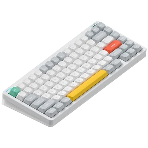nuphy Halo75 V2 Mechancial Gaming Kyeboard,75% Wireless Hot Swappable Bluetooth Keyboard,83 Kyes RGB Backlit Keyboard,Support Bluetooth/2.4GHz/USB-C-White Blush Switch - color: White, size: Blush (42gf)