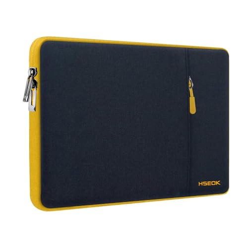 Hseok Laptop Case 13.3 14 inch Sleeve, Rainproof & Shockproof Carrying Case Compatible with MacBook Pro/Neo 14 M5/M4/M3/M2/M1,13.3 MacBook Air/Pro,XPS 14 and Most 13"-14" Notebook Tablet,Bk-Yellow - color: Black-yellow