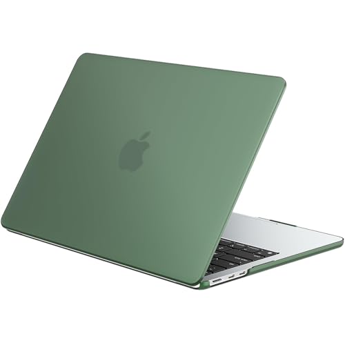 EooCoo Case for MacBook Air 13 inch M5/M4/M3/M2 2026-2022, Matte Green | Soft-Touch Feel for Mac Air 13.6-inch, Secure Grip, Bump-Resistant, For Study & Work, A3449/A3240/A3113/A2681 - color: Matte Midnight Green, size: Air 13.6-inch