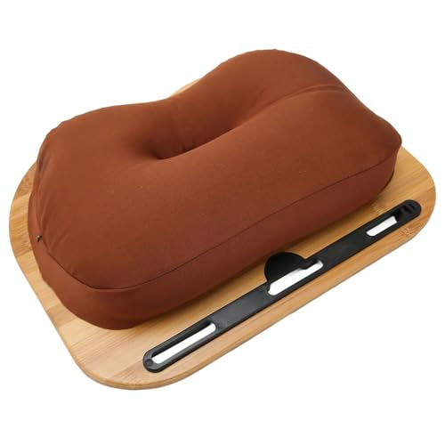 Lap Desk, Laptop Lap Bamboo Desks with Anti-Slip Stopper Removable Pillow Cushion Cover, Right Left Mouse Pad and Wrist Pad, Tablet Phone Holder for Bed Sofa Couch Floor
