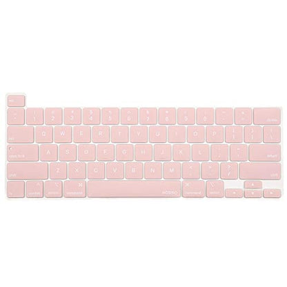 MOSISO Keyboard Cover Compatible with MacBook Pro 13 inch M2 M1 | 2023-2020 A2338 A2289 A2251&Compatible with MacBook Pro 16 2020 2019 A2141 Touch ID, Protective Silicone Skin, Rose Quartz - color: Rose Quartz