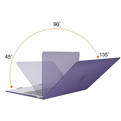 MOSISO Compatible with MacBook Air 13 inch Case M1 2021 2020 2019 2018 | A2337 A2179 A1932, Protective Hard Shell&Keyboard Cover&Screen Film&Pouch for MacBook Air 13.3 inch Case, Imperial Purple - color: Imperial Purple