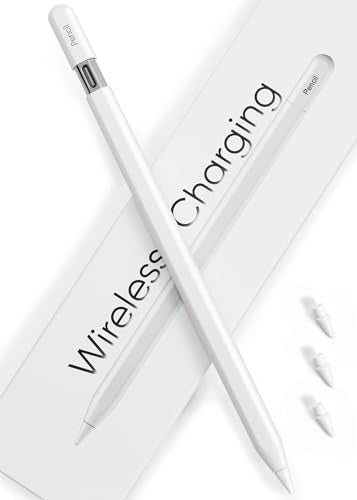 Pencil USB-C for iPad 2018-2026: Magnetic Wireless Charging Stylus - Only for iPad Pro 11"(1-4th), 12.9"(3-6th), Air 4/5&Mini 6, Slide-Switch&Hidden-Port, Tilt Sensitivity&Palm Rejection, White