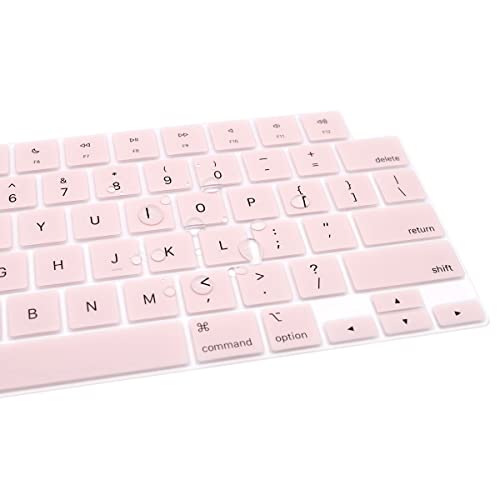 Se7enline Compatible with MacBook Keyboard Cover Skin for Mac Neo & Air 13/15 & Pro 14/16 inch (M5 M4 M3 M2 M1 A18 Pro) 2026/2025/2024/2023/2022/2021 Silicone Waterproof Dustproof Durable,Light Pink - color: Light Pink