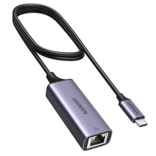 UGREEN USB C to Ethernet Adapter, Plug and Play 1Gbps Aluminum Adapter | 1.6FT (Thunderbolt 4/3 Compatible) to RJ45 Network Dongle, Compatible for MacBook Pro/Air, iPhone 17 Pro/Max, iPad, XPS - color: Space Grey, size: 1.6FT