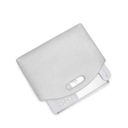 Official Document Computer Bag Stylishly Sleek with Multiple Compartments and Easy to Carry Design - color: Pearl Silver/Pu
