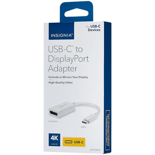 Insignia Multi Port USB Ethernet HDMI Hub Adapter Series, Data Transfer & Charging for MacBook, Chromebook, Laptop, PC, and More (USB-C to Display Port) - style: USB-C to Displayport Adapter