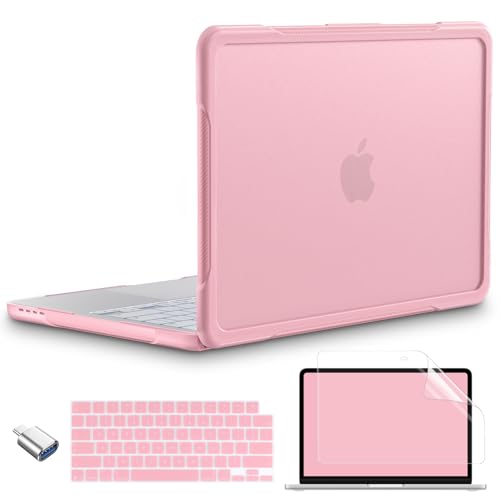 Batianda Ultimate Rugged Case for MacBook Neo 13 Inch 2026, Blush | Fits Model A3404, Shock-Absorbing TPU Bumper, Carbon Fiber Side Texture, Matte Rugged Shockproof Hybrid Protective Shell - color: Blush