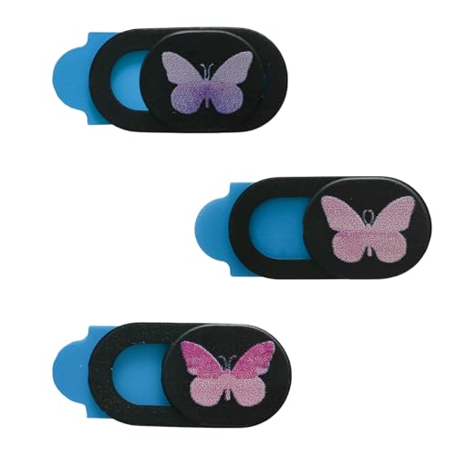3 Pcs Laptop Camera Cover Slide, Ultra Thin Webcam Privacy Cover, Phone Camera Blocker to Protect Privacy for Laptop, Desktop, Tablet, Computer or Smartphone (Butterfly) - color: Butterfly