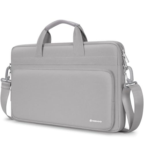 NIDOO 17 Inch Laptop Briefcase Shoulder Bag Computer Sleeve for 17.3" HP ENVY Laptop 17 / HP 470 G9 Laptop 17-cp1773ng / 17.3" IdeaPad 3 Gen 7 / Asus ZenBook Pro 17 / Acer Nitro 5 AMD - color: Grey, size: 17 inch