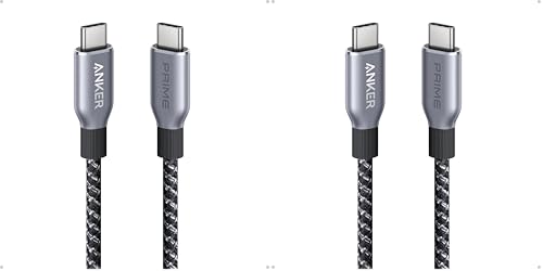 Anker Prime USB C to USB C Cable, 240W Fast Charging Cord, Upcycled-Braided Nylon with 100-Year Bend Durability for iPhone 17 Series, MacBook, Galaxy S24(3 FT) (Pack of 2) - size: 3FT (Pack of 2)