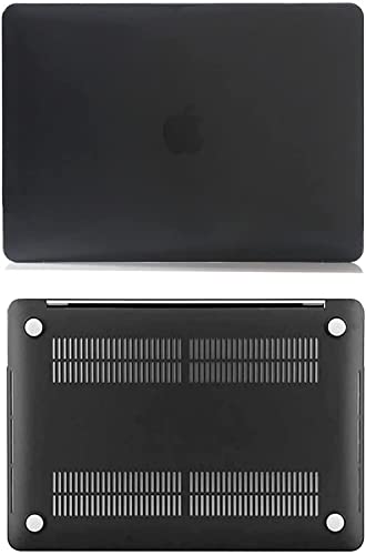 EooCoo for MacBook Air 13.3 inch Case with Keyboard and Screen Protector | Ultra Thin and Transparent, Hard Case Compatible with MacBook Air 13.3 inch M1 Chip 2021-2018 with Retina Display - color: Matte Black