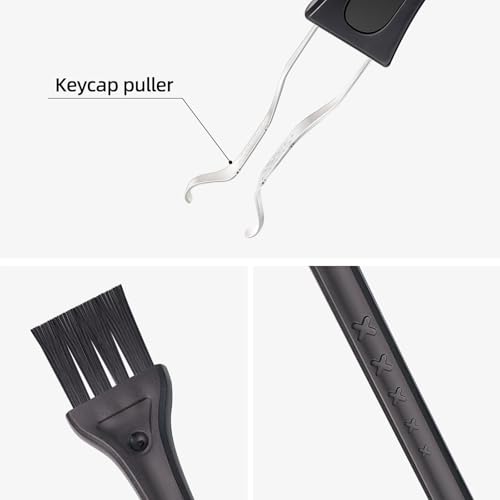 1 PCS Keycap Puller Switch Puller with 2 Cleaning Brushes | For Mechanical Keyboard, Fixing & Removal Tool, Stainless Steel
