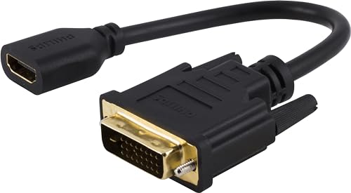 PHILIPS DVI to HDMI Adapter 8 Pack, 4K @ 30 Hz, Works with Smart TVs, Roku, Fire Stick, Blu Ray, Streaming Devices, Monitors, Projectors, SWV3193B/37 - size: 8 Pack, style: DVI to HDMI
