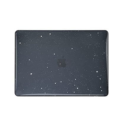 Se7enline for MacBook Pro 14 inch Case 2026-2021 M5 M4 M3 M2,Glitter Black | Crystal Glitter Bling Matte Hard Shell Laptop Case with Keyboard Cover Anti-Scratch Heat Dissipation Full Port Access - color: Glitter Black