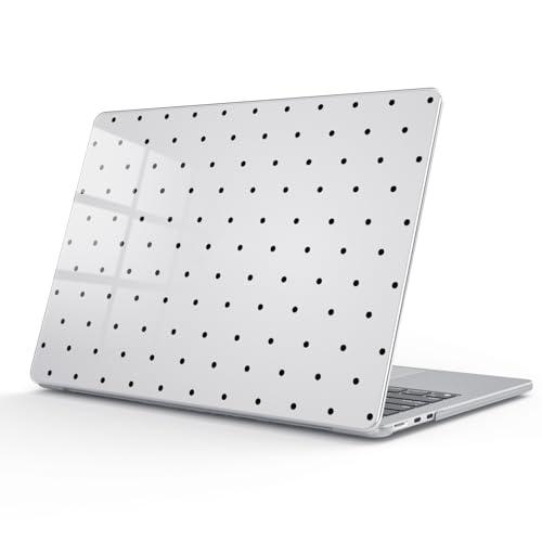 for MacBook Air 13.6 Inch Case M5/M4/M3/M2 2026-2022 Release A3449 A3240 A3113 A2681 Cute Polka Dot Aesthetic Design Crystal Clear Girly Case Laptop Protective Hard Shell Cover - color: Polka Dot