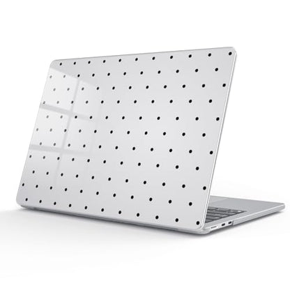 for MacBook Air 13.6 Inch Case M5/M4/M3/M2 2026-2022 Release A3449 A3240 A3113 A2681 Cute Polka Dot Aesthetic Design Crystal Clear Girly Case Laptop Protective Hard Shell Cover - color: Polka Dot