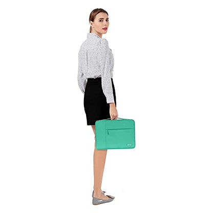 MOSISO Laptop Case 13.3 inch, 13-13.3 inch Laptop Sleeve with Handle Compatible with MacBook Air/Pro 13/Pro 14 M5 M4 M3 M2 M1,HP Dell ASUS Lenovo, Polyester Multifunctional Computer Bag, Biscay Green - color: Biscay Green, size: 13.3 inch