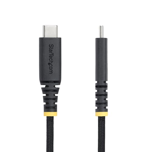 StarTech 6ft/2m USB-C to USB-C Screw Locking Cable (S2CEPR2M-USBSL-CABLE) | USB-IF Certified, 240W 5A PD 3.1 EPR, Side screw locking, USB 2.0 480Mbps, Ultra-Flexible, 2.0 Laptop, M2 screw lock, Black - size: 6 ft