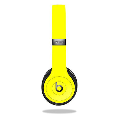 MightySkins Skin Compatible with Beats by Dr. Dre Solo 3 Wireless - Solid Yellow | Protective, Durable, and Unique Vinyl Decal wrap Cover | Easy to Apply, Remove, and Change Styles | Made in The USA - color: Yellow