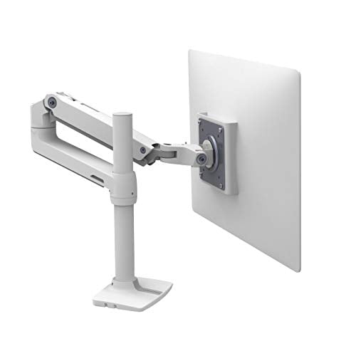 Ergotron – LX Monitor Arm, Single Monitor Desk Mount – fits Flat Curved Ultrawide Computer Monitors up to 34 Inches, 7 to 25 lbs, VESA 75x75mm or 100x100mm – Tall Pole, White - color: White, size: 13 Inch Pole, style: LX Monitor Arm