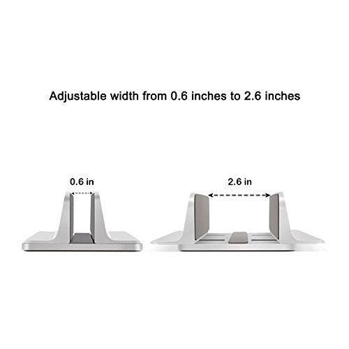 Laptop Stand, Cradle for Laptops, Adjustable Dock, Holder for MacBook Dell Hp Surface iPad - Silver
