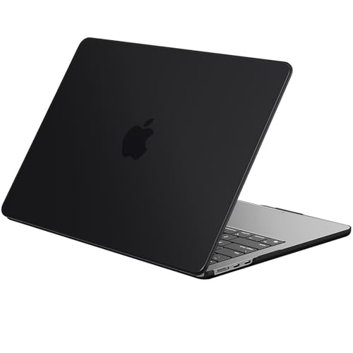 EooCoo Case for MacBook Air 15 inch M5 M4 M3 M2 2026-2023, Matte Black | Lightweight, Sturdy, Easy Snap-On, Against Scratches & Everyday Bumps, Model: A3448 A3241 A3114 A2941 - color: Matte Black