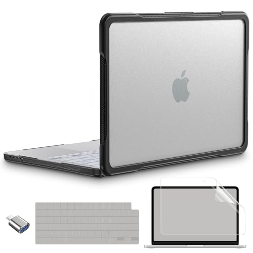 Batianda Ultimate Rugged Case for MacBook Neo 13 Inch 2026, Translucent | Fits Model A3404, Shock-Absorbing TPU Bumper, Carbon Fiber Side Texture, Matte Rugged Shockproof Hybrid Protective Shell - color: Translucent