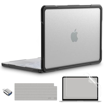 Batianda Ultimate Rugged Case for MacBook Neo 13 Inch 2026, Translucent | Fits Model A3404, Shock-Absorbing TPU Bumper, Carbon Fiber Side Texture, Matte Rugged Shockproof Hybrid Protective Shell - color: Translucent