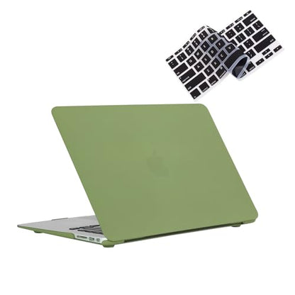 RUBAN Case Compatible with MacBook Air 13 Inch (Models: A1369 & A1466, Older Version 2010-2017 Release), Slim Snap On Hard Shell Protective Cover and Keyboard Cover (Chartreuse) - color: Chartreuse